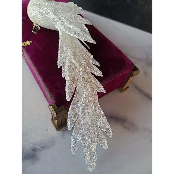 White Glitter Bird Decor - Picture 5 of 10